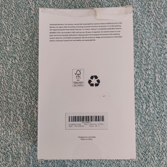 BAMBOO Cool Men's 4-Pack Boxer Briefs 4-pack. Sz L. New Open Box - Picture 3 of 4